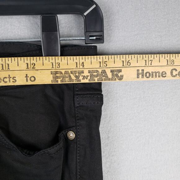 Machine Size 5 Low Rise Distressed Skinny Jean Black Thrashed Frayed Punk Grunge - Picture 4 of 11